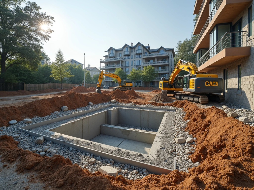 Construction progress - foundation work
