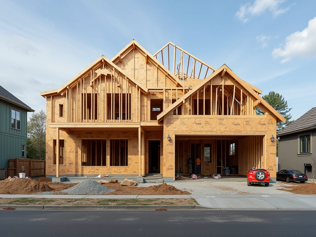 Construction progress - roof trusses
